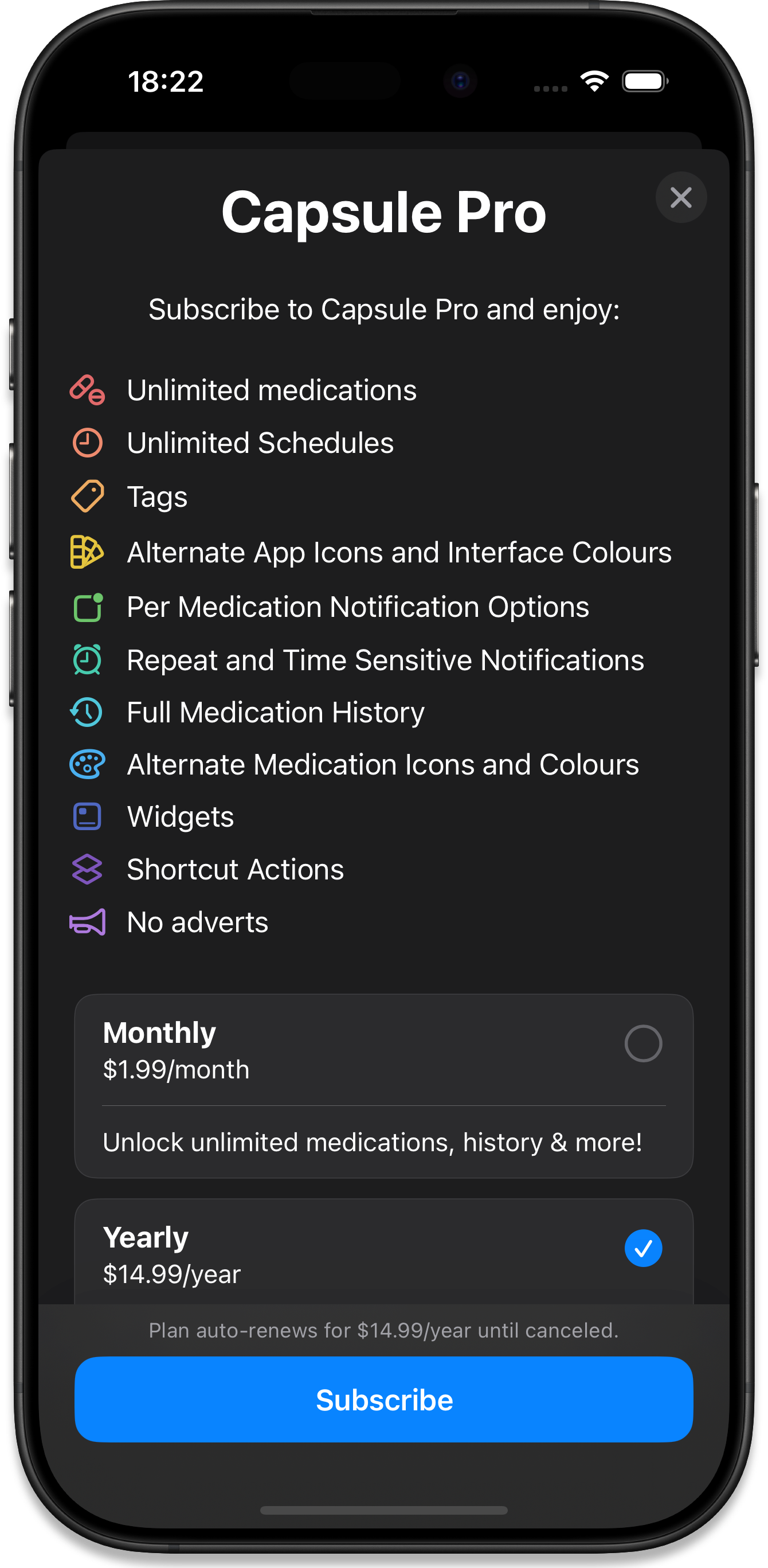 Capsule's Pro Sign Up Page